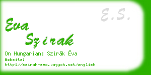 eva szirak business card
