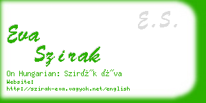 eva szirak business card